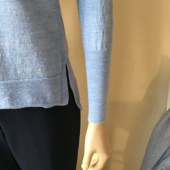BADGLEY MISCHKA Blue Long-sleeve Merino Sweater, Small - Picture 3 of 14